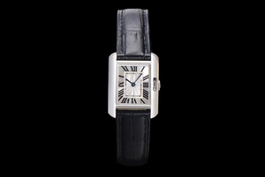 Montre mécanique automatique élégante et tendance avec cadran radial argenté gravé et aiguilles en acier bleu - Product Image 1