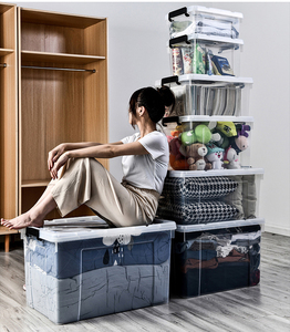 Contenedor grande y transparente portátil <span class=keywords><strong>para</strong></span> ropa, <span class=keywords><strong>juguetes</strong></span>, colcha, caja <span class=keywords><strong>de</strong></span> almacenamiento <span class=keywords><strong>de</strong></span> plástico con tapa - Product Image 5