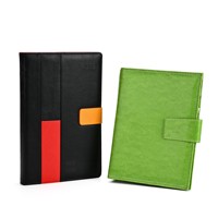 Großhandel Haha Premium PU-Leder Organizer/Planer Notizbuch mit Kartenfächern Elastischem Band Individuelles Logo für Geschäftstreffen Unternehmen