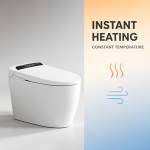 Inodoro Inteligente con Función de Bidé, Lavado Femenino, Asiento con Calefacción, Secador de Aire Caliente, Apertura Automática de la Tapa, Luz Nocturna y Control Remoto - Product Image 1