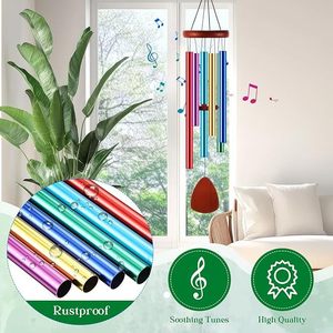 Campanas <span class=keywords><strong>de</strong></span> Viento <span class=keywords><strong>de</strong></span> Aluminio <span class=keywords><strong>de</strong></span> 26 Pulgadas con Etiqueta Colgante <span class=keywords><strong>de</strong></span> Madera para Terraza, Jardín o Casa <span class=keywords><strong>de</strong></span> Campo - Product Image 2