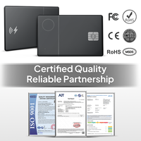 Traceur de Portefeuille pour Cartes de Crédit PRO Sans Fil Rechargeable IP68 Ultra-Mince (0,07 po) Localisateur d'Objets pour Portefeuille et Bagages Double Système iOS et Android