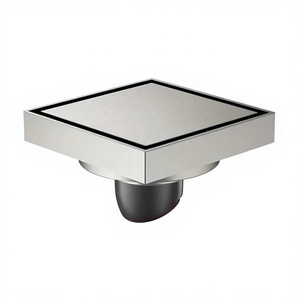 Siphon de sol carré en acier inoxydable robuste de 100 mm (4 pouces) pour usage commercial, anti-odeur, écologique, léger et moderne pour salle de bain et <span class=keywords><strong>baignoire</strong></span> - Product Image 1