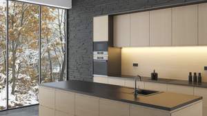 Meubles de cuisine américains sur mesure, ensemble d'armoires de cuisine en bois massif avec conception gratuite - Product Image 2