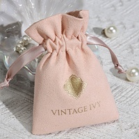 Pochette en microfibre personnalisée avec cordon de serrage, petite pochette de luxe pour boucles d'oreilles, bagues, colliers, rouges à lèvres, parfums, bijoux