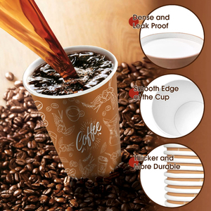 Custom Printed Logo Disposable Ripple Wall 8oz 12oznPaper Insulation Hot Drink Coffee <b>Cup</b> With Lid <b>for</b> Hotel Office Takeaway - Product Image 2