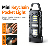 Mini lampe torche LED rechargeable par USB, portable, avec clip mousqueton, lampe de travail pour le camping et les situations d'urgence