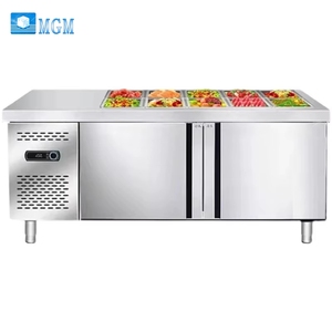 Mesa Refrigerada y Congelada Comercial de <span class=keywords><strong>1.5m</strong></span> para Guarniciones, Salsas y Ensaladas con Bandeja Ranurada para Exhibir Ingredientes - Product Image 1