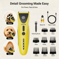 LILIPRO PT306 Cortadora de Pelo Recargable para Perros, Silenciosa, Eléctrica, Inalámbrica, para Mascotas, Juego de Productos para el Cuidado de Gatos