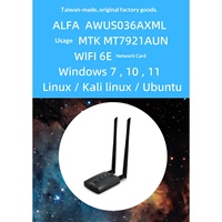 Adaptateur WiFi USB ALFA AWUS036AXML MT7921AUN original, prend en charge le cryptage WPA3, 1300 Mbps pour Kali Linux, Windows 7/10/11, Ubuntu