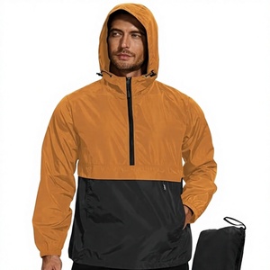 <b>Men's</b> Windproof Hooded Windbreaker <b>Shorts</b> Set Eco-Friendly Breathable Lightweight Polyester Winter Sporty Reversible Printed - Product Image 3