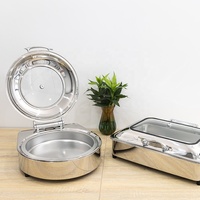 Luxe haut de gamme 9L électrique Buffet serveur cuisinière en acier inoxydable plaque de réchauffement des aliments marmite Buffet ensemble fêtes décorations de Table