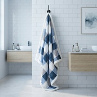 Plaid de luxe réversible en flanelle à carreaux bleu marine et sherpa, double couche, épais, imprimé, chaud, couverture de lit d'hiver haut de gamme