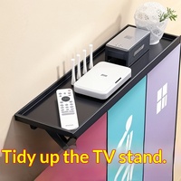 TV-Set-Top-Box-Regal aus ABS, bohrfreies Aufbewahrungsregal für Router und Fernbedienung, Monitor-Ständer