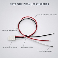 Harnais de câblage personnalisé Hinicable avec connecteur 3 broches, assemblage de câble queue de cochon OEM en étain rouge et noir pour câblage 1007 18AWG