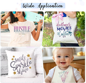 Film PU à repasser brillant en vinyle de <span class=keywords><strong>transfert</strong></span> de chaleur à paillettes colorées pour T-shirts pour Cricut <span class=keywords><strong>Silhouette</strong></span> Cameo Compatible HTV à repasser pour - Product Image 3