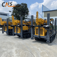 Foreuse de puits sur chenilles pour carottage de forage, profondeur 180m, moteur diesel, pompe, diamètre de forage 105-254mm, compresseur d'air