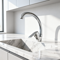 Robinet moderne à bec de cygne en alliage de zinc, avec cartouche céramique, adapté aux robinets d'eau chaude et froide pour éviers de cuisine