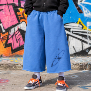 Shorts de sport amples et imprimés pour homme, 100 % coton, style streetwear, fabriqués sur mesure - Product Image 1