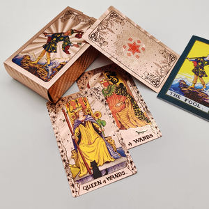 Rosa rosa Oracle mazzo di carte impermeabile lamina d'oro tarocchi di plastica carte divinazione misterioso <span class=keywords><strong>gioco</strong></span> da tavolo per l'applicazione della famiglia - Product Image 2