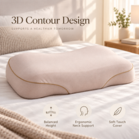 Vente en gros oreiller cervical ergonomique respirant à contour 3D, housse amovible, support de cou en mousse polyuréthane moulé