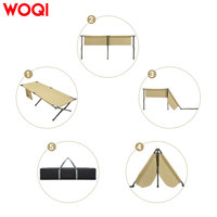 Lit de camping pliable WOQI pour enfants et adultes, matelas de couchage durable, lit pliant avec rangement latéral