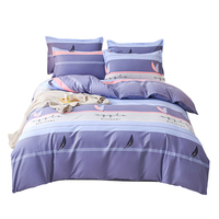 Vente en gros de draps de lit personnalisés en coton 100% - Ensemble de literie 4 pièces - Housse de couette - Taille King Size - Taille Queen Size - Taille Full - Super doux - Luxe