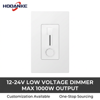 Hooanke Interrupteur variateur 1 voie basse tension 12-24V, luminosité réglable, max. 1000W, matériau PC ignifuge, personnalisable