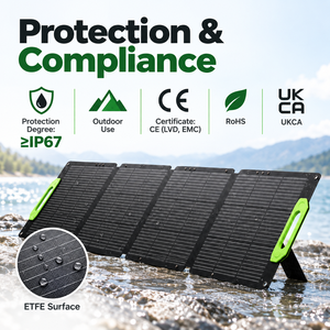 <b>200W</b> Foldable <b>Solar</b> <b>Panel</b> 4 Fold Compact Design Monocrystalline ETFE IP67 for Camping Hiking RV and Portable Power Stations - Product Image 1