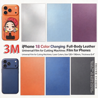 Film de protection pour téléphone en cuir grainé couleur argent mat changeant de couleur pour iPhone 18 Pro Max Bourgogne Glacier, compatible avec machine de découpe et traceur