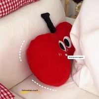 Coussin en peluche pomme à grands yeux, doux et rembourré, pour canapé, lit ou comme compagnon de sommeil, cadeau d'anniversaire et de Nouvel An, vente en gros