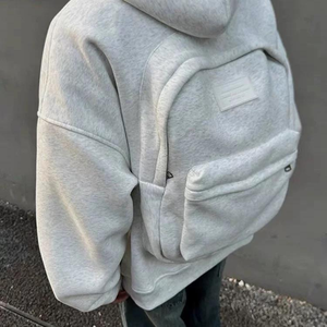 跨境批发潮流品牌背包一体式开衫卫衣男士设计感好看连帽衫高端 - Product Image 4