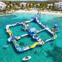 Parc aquatique gonflable géant en PVC de qualité commerciale personnalisé, parc aquatique flottant en mer, parcours d'obstacles sportifs pour adultes