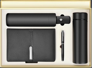 2026 Venta al por mayor: Nuevo y moderno set de regalo personalizado para empresas con vasos térmicos, paraguas automático, cuaderno de cuero y bolígrafo - Product Image 3