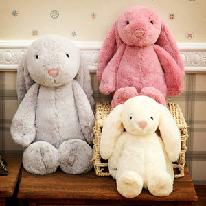 Mainan boneka kelinci Paskah, telinga panjang, lucu, kustom, katun dapat dicuci dengan PP, hadiah pengisi untuk bayi usia 3 tahun