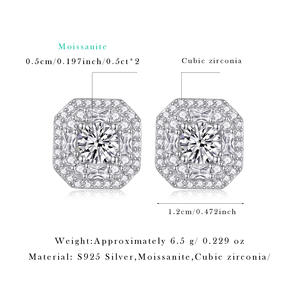 Prix bon marché bijoux en gros 925 argent Sterling VVS Moissanite <span class=keywords><strong>diamant</strong></span> boucles <span class=keywords><strong>d</strong></span>'oreilles pour hommes femmes E231213514-50 - Product Image 3
