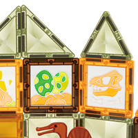 Jouets à vapeur Carreaux de construction magnétiques Fenêtre Art Colle de couleur 42 pièces Blocs de construction Jouets éducatifs pour enfants