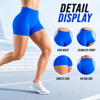 Shorts Deportivos para Mujer, Sin Costuras, Cintura Alta, Moldeadores de Glúteos, Nailon y Spandex Suaves, Sin Dobladillo Enrollado, para Gimnasio, Entrenamiento, Yoga