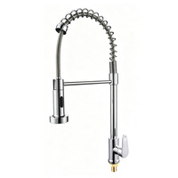 Robinet de cuisine monocommande à eau froide, à poser sur plan, avec douchette extractible, finition chromée, pour évier