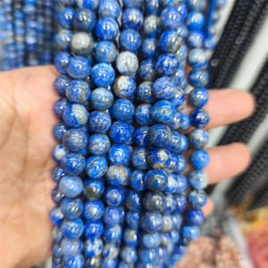 Perles de cristal rondes en <span class=keywords><strong>lapis</strong></span>-<span class=keywords><strong>lazuli</strong></span> naturel de 8 mm pour la fabrication de bijoux - Product Image 2