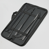 Ensemble d'outils de coupe pour plantes aquatiques vivantes d'aquarium, 5 pièces, couleur noir titane, avec pinces à long manche et ciseaux, Pakistan