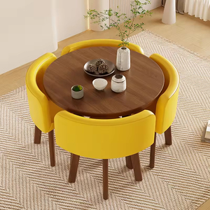 Juego de Mesa de Centro y Recepción de Madera de Estilo Moderno con Almacenamiento para Balcón, Oficina o Cafetería, Ideal para Comedor Informal - Product Image 2