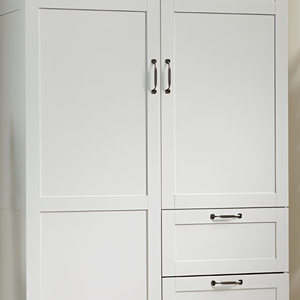 Armario Moderno Blanco de 2 Puertas con 2 Cajones, Armario de Almacenamiento de Madera para Dormitorio - Product Image 6