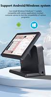 Sistema POS de Pantalla Dual de 15.6 Pulgadas de Fábrica OEM, Máquina Registradora con CPU I3 para Supermercado, Blanco/Negro, 512 GB, 8 GB de RAM