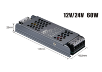 Alimentation LED ultra-mince en aluminium, 12V/24V CC, 5A-30A, 60W/100W/150W, driver LED unique 50Hz, IP20, éclairage intérieur