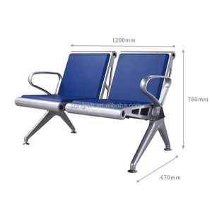 Banc <span class=keywords><strong>d</strong></span>'attente confortable en métal inoxydable pour gares, aéroports et hôpitaux, 3 places - Product Image 5