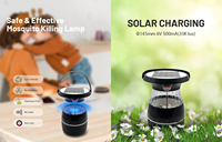 Piège à moustiques solaire UV à aspiration, lampe anti-insectes extérieure écologique pour le contrôle des nuisibles volants avec ventilateur d'aspiration