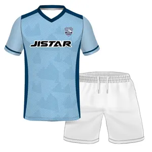 Özelleştirilebilir tasarım Boy erkekler donanma hırvatistan koyu açık kraliyet mavi ve beyaz çizgili Lazio klasik futbol forması futbol kıyafeti pantolon