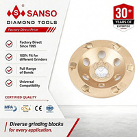 Disque de meulage diamanté Sanso 1/4 PCD pour l'élimination rapide de la colle époxy et le décapage des revêtements de sol en béton