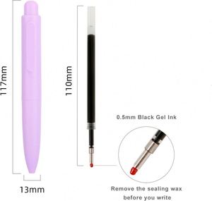 Mini Bolígrafos de Gel de Bolsillo, Tinta Negra, Lindos, Retráctiles, Cortos, Pequeños, Artículos de Papelería para Maestros, Estudiantes, Oficina, Regalos para Fiestas - Product Image 4